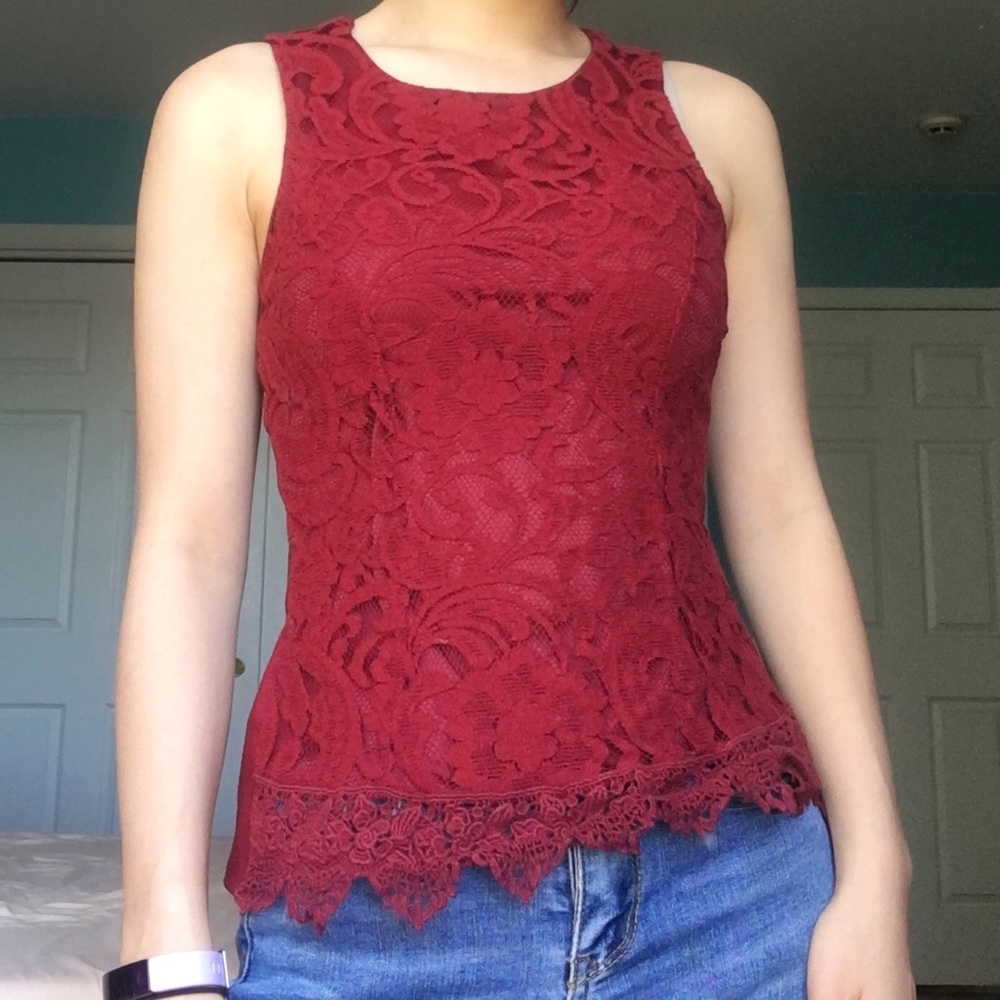 Forever 21 Peplum Lace Tank Top